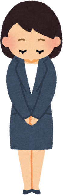 Illustration of a Female Office Worker Bowing